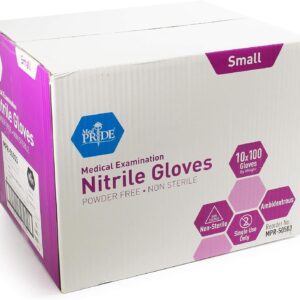 MedPride Powder-Free Nitrile Exam Gloves, Iris Blue, Medium, Box/100