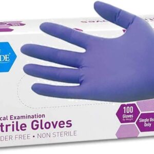 MedPride Powder-Free Nitrile Exam Gloves, Iris Blue, Medium, Box/100