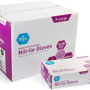 MedPride Powder-Free Nitrile Exam Gloves, Iris Blue, Medium, Box/100