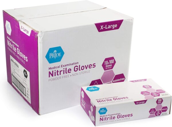 MedPride Powder-Free Nitrile Exam Gloves, Iris Blue, Medium, Box/100 - Image 13