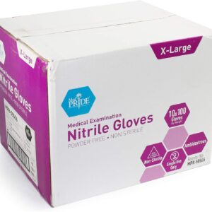 MedPride Powder-Free Nitrile Exam Gloves, Iris Blue, Medium, Box/100