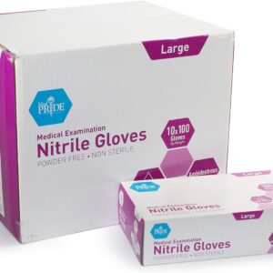 MedPride Powder-Free Nitrile Exam Gloves, Iris Blue, Medium, Box/100