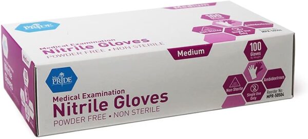 MedPride Powder-Free Nitrile Exam Gloves, Iris Blue, Medium, Box/100 - Image 32