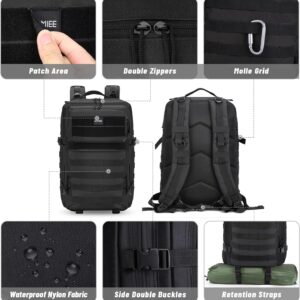 HOMIEE Military Tactical Backpack 45L Rucksack Large Army 3 Day Assault Pack Heavy Duty Molle Bugout Bag Survival Daypack