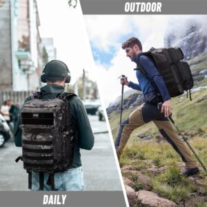 HOMIEE Military Tactical Backpack 45L Rucksack Large Army 3 Day Assault Pack Heavy Duty Molle Bugout Bag Survival Daypack