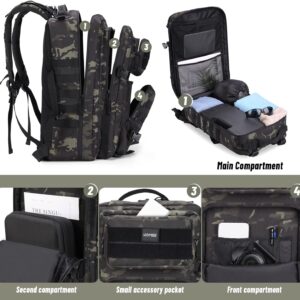 HOMIEE Military Tactical Backpack 45L Rucksack Large Army 3 Day Assault Pack Heavy Duty Molle Bugout Bag Survival Daypack