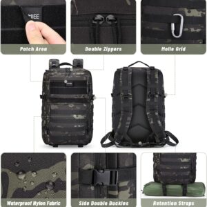 HOMIEE Military Tactical Backpack 45L Rucksack Large Army 3 Day Assault Pack Heavy Duty Molle Bugout Bag Survival Daypack