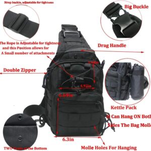 Tactical Bag Backpack, Outdoor Sport Bag Pack Sling Shoulder Bag Small Chest Pack for Traveling Trekking Camping