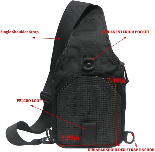 Tactical Bag Backpack, Outdoor Sport Bag Pack Sling Shoulder Bag Small Chest Pack for Traveling Trekking Camping - Image 4