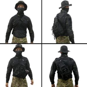 Tactical Bag Backpack, Outdoor Sport Bag Pack Sling Shoulder Bag Small Chest Pack for Traveling Trekking Camping