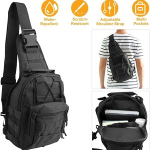 Q&Q ESSENTIALS Small Sling Bag Crossbody for Men. Crossover Bag with Tactical Backpack Features, Utility Sling Bag, Men's Bags Crossbody, Sports Chest Shoulder Fanny Pack, chest bag (Black)