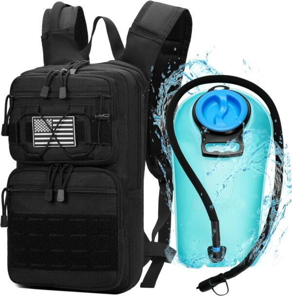 THYWD Hydration Backpack with 3L Water Bladder Tactical Molle Hydration Pack Bag for Men and Women Water Backpack for Hiking Mountain Bike Running Cycling