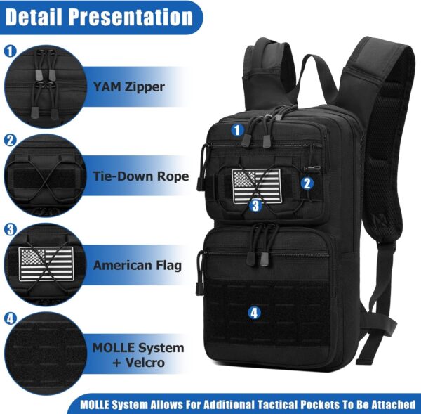 THYWD Hydration Backpack with 3L Water Bladder Tactical Molle Hydration Pack Bag for Men and Women Water Backpack for Hiking Mountain Bike Running Cycling - Image 2