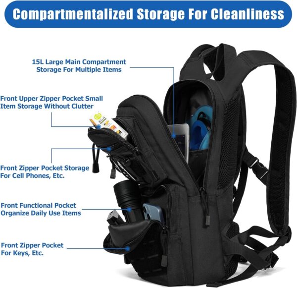 THYWD Hydration Backpack with 3L Water Bladder Tactical Molle Hydration Pack Bag for Men and Women Water Backpack for Hiking Mountain Bike Running Cycling - Image 3