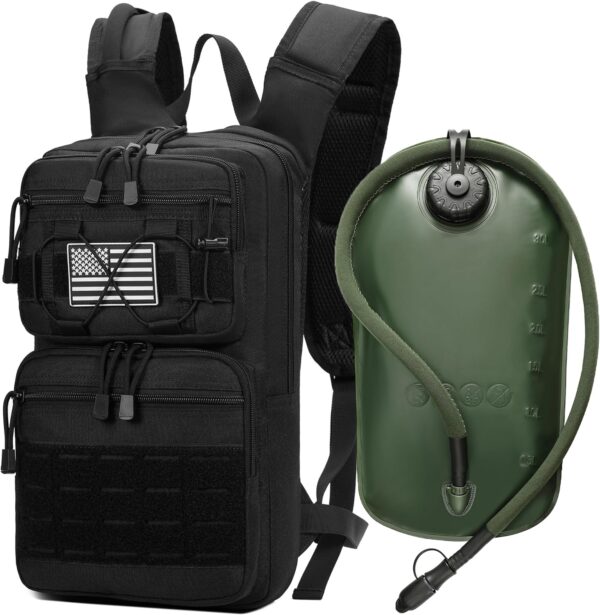THYWD Hydration Backpack with 3L Water Bladder Tactical Molle Hydration Pack Bag for Men and Women Water Backpack for Hiking Mountain Bike Running Cycling - Image 8