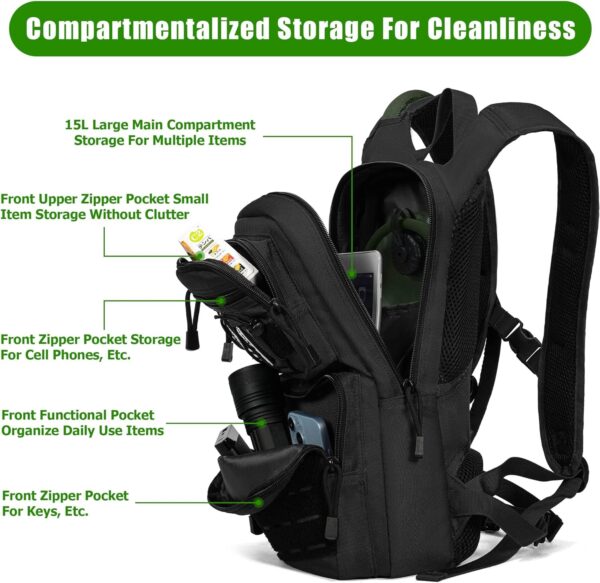 THYWD Hydration Backpack with 3L Water Bladder Tactical Molle Hydration Pack Bag for Men and Women Water Backpack for Hiking Mountain Bike Running Cycling - Image 10