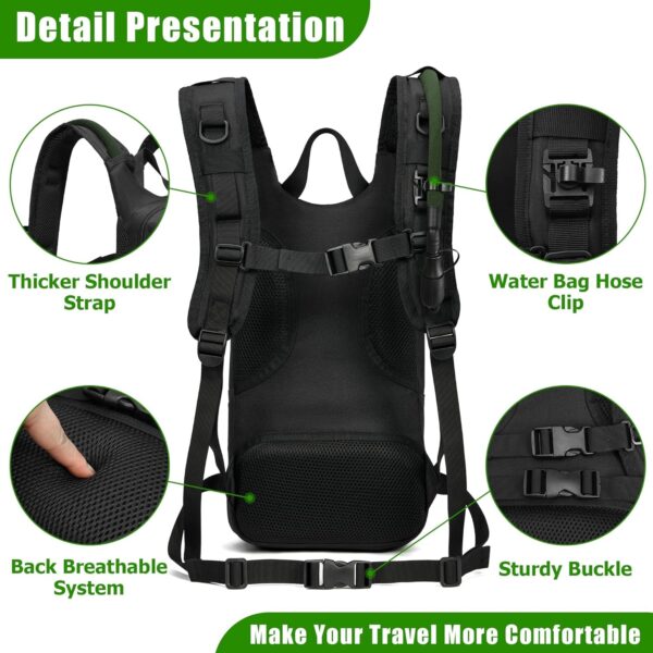 THYWD Hydration Backpack with 3L Water Bladder Tactical Molle Hydration Pack Bag for Men and Women Water Backpack for Hiking Mountain Bike Running Cycling - Image 11