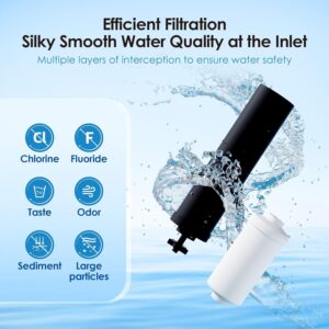 Waterdrop Gravity-fed Water Filter System, Reduces Lead and up to 99% of Chlorine, NSF/ANSI 42&372 Standard, with 2 Black Carbon Filters and Metal Spigot, King Tank Series, WD-TK-A