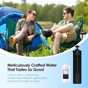 Waterdrop Gravity-fed Water Filter System, Reduces Lead and up to 99% of Chlorine, NSF/ANSI 42&372 Standard, with 2 Black Carbon Filters and Metal Spigot, King Tank Series, WD-TK-A