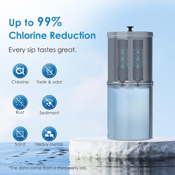 Waterdrop Gravity-fed Water Filter System, Reduces Lead and up to 99% of Chlorine, NSF/ANSI 42&372 Standard, with 2 Black Carbon Filters and Metal Spigot, King Tank Series, WD-TK-A - Image 12