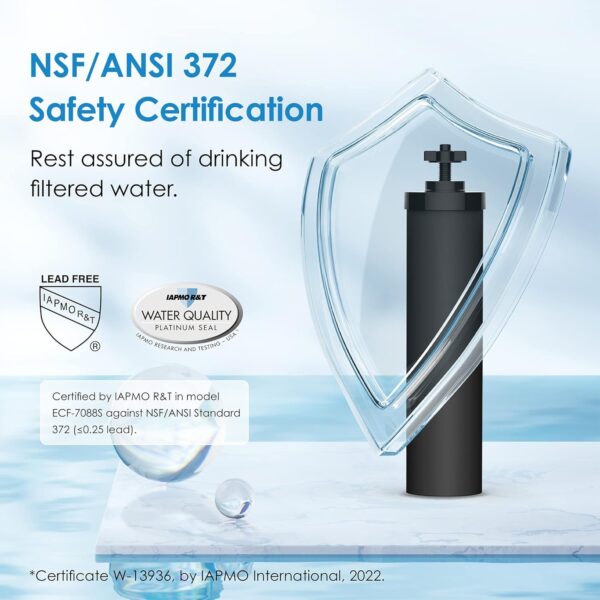 Waterdrop Gravity-fed Water Filter System, Reduces Lead and up to 99% of Chlorine, NSF/ANSI 42&372 Standard, with 2 Black Carbon Filters and Metal Spigot, King Tank Series, WD-TK-A - Image 13