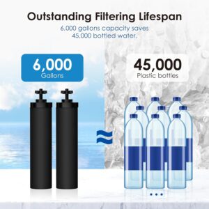 Waterdrop Gravity-fed Water Filter System, Reduces Lead and up to 99% of Chlorine, NSF/ANSI 42&372 Standard, with 2 Black Carbon Filters and Metal Spigot, King Tank Series, WD-TK-A