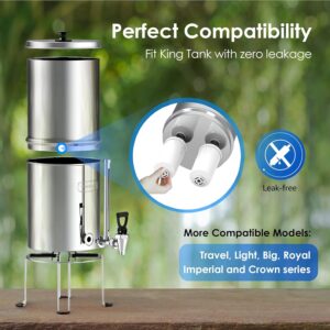 Waterdrop Gravity-fed Water Filter System, Reduces Lead and up to 99% of Chlorine, NSF/ANSI 42&372 Standard, with 2 Black Carbon Filters and Metal Spigot, King Tank Series, WD-TK-A