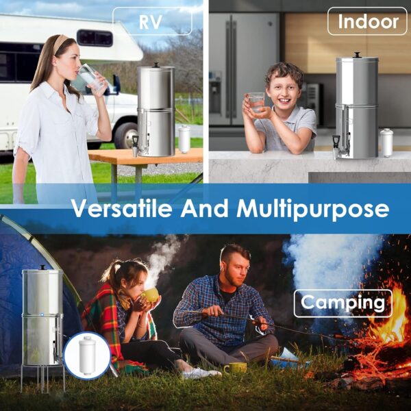 Waterdrop Gravity-fed Water Filter System, Reduces Lead and up to 99% of Chlorine, NSF/ANSI 42&372 Standard, with 2 Black Carbon Filters and Metal Spigot, King Tank Series, WD-TK-A - Image 34