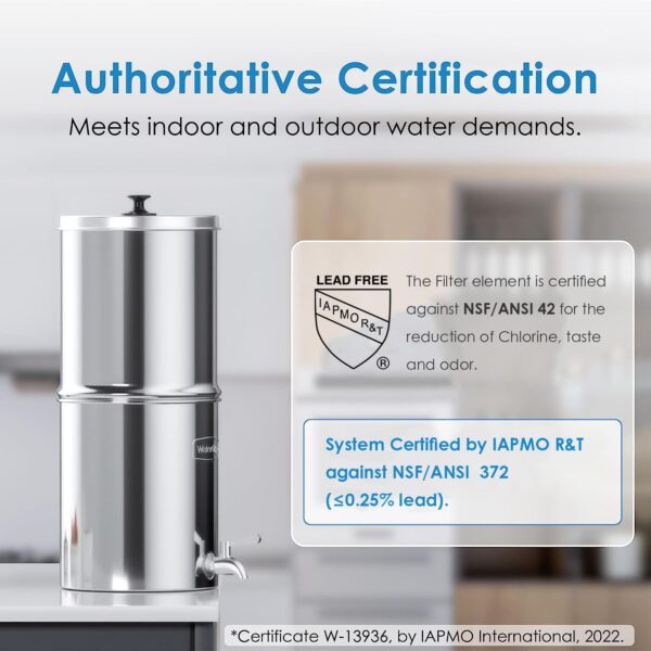 Waterdrop Gravity-fed Water Filter System, Reduces Lead and up to 99% of Chlorine, NSF/ANSI 42&372 Standard, with 2 Black Carbon Filters and Metal Spigot, King Tank Series, WD-TK-A - Image 37