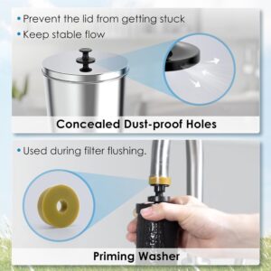 Waterdrop Gravity-fed Water Filter System, Reduces Lead and up to 99% of Chlorine, NSF/ANSI 42&372 Standard, with 2 Black Carbon Filters and Metal Spigot, King Tank Series, WD-TK-A