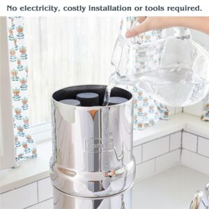 Imperial Berkey Gravity-Fed Stainless Steel Countertop Water Filter System 4.5 Gallon with 2 Authentic Black Berkey Elements BB9-2 Filters