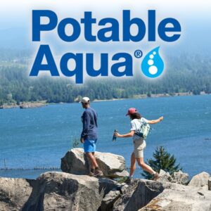 Potable Aqua Water Purification Tablets with PA Plus, Portable and Effective Solution for Camping, Hiking, Emergencies, Natural Disasters and International Travel, Two 50ct Bottles