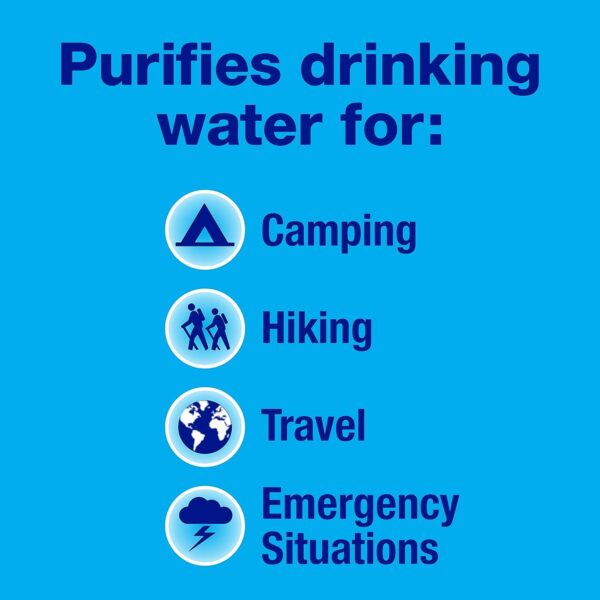 Potable Aqua Water Purification Tablets with PA Plus, Portable and Effective Solution for Camping, Hiking, Emergencies, Natural Disasters and International Travel, Two 50ct Bottles - Image 10