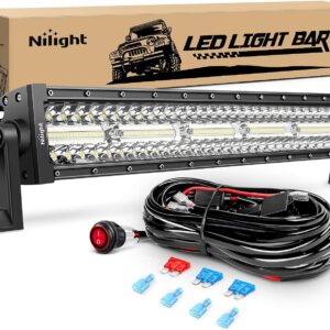 Nilight - ZH003 20Inch 126W Spot Flood Combo Led Light Bar 4PCS 4Inch 18W Spot LED Pods Fog Lights for Jeep Wrangler Boat Truck Tractor Trailer Off-Road, 2 Years Warranty