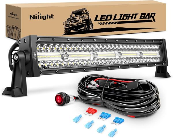 Nilight - ZH003 20Inch 126W Spot Flood Combo Led Light Bar 4PCS 4Inch 18W Spot LED Pods Fog Lights for Jeep Wrangler Boat Truck Tractor Trailer Off-Road, 2 Years Warranty - Image 11