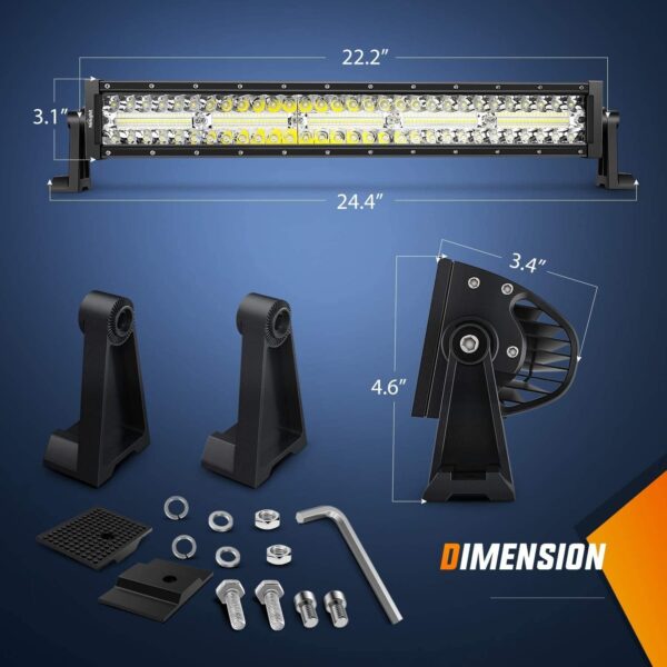Nilight - ZH003 20Inch 126W Spot Flood Combo Led Light Bar 4PCS 4Inch 18W Spot LED Pods Fog Lights for Jeep Wrangler Boat Truck Tractor Trailer Off-Road, 2 Years Warranty - Image 12