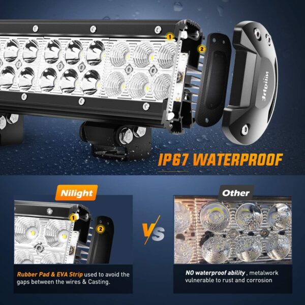 Nilight - ZH003 20Inch 126W Spot Flood Combo Led Light Bar 4PCS 4Inch 18W Spot LED Pods Fog Lights for Jeep Wrangler Boat Truck Tractor Trailer Off-Road, 2 Years Warranty - Image 22