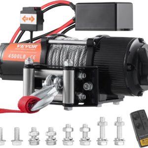 VEVOR Electric Winch, 12V 13,000 lb Load Capacity Nylon Rope Winch, IP67 3/8” x 85ft ATV Winch with Wireless Handheld Remote & Hawse Fairlead for Towing Jeep Off-Road SUV Truck Car Trailer Boat