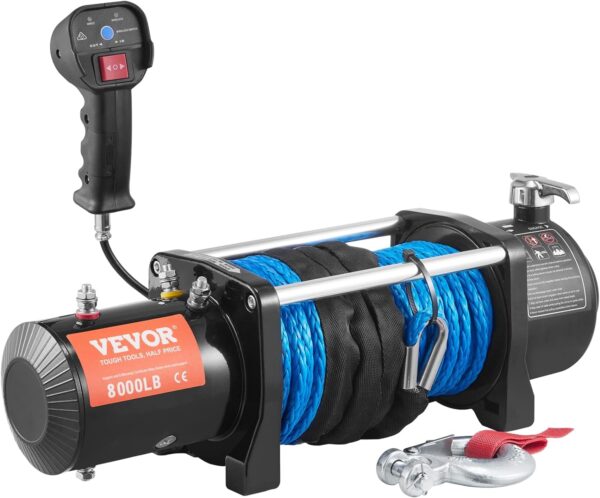 VEVOR Electric Winch, 12V 13,000 lb Load Capacity Nylon Rope Winch, IP67 3/8” x 85ft ATV Winch with Wireless Handheld Remote & Hawse Fairlead for Towing Jeep Off-Road SUV Truck Car Trailer Boat - Image 27