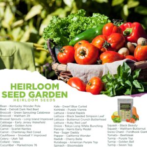 33 Variety Seed Bank Survival Gear 30,000 Premium Non-GMO Open Pollinated Heirloom Seeds Made in USA