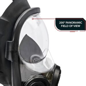 Parcil Distribution NB-100 Smoke Black Tactical Gas Mask-Full Face Respirator