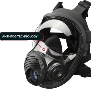 Parcil Distribution NB-100 Smoke Black Tactical Gas Mask-Full Face Respirator