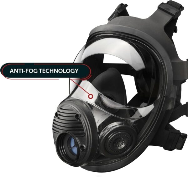 Parcil Distribution NB-100 Smoke Black Tactical Gas Mask-Full Face Respirator - Image 5