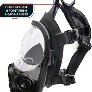 Parcil Distribution NB-100 Smoke Black Tactical Gas Mask-Full Face Respirator