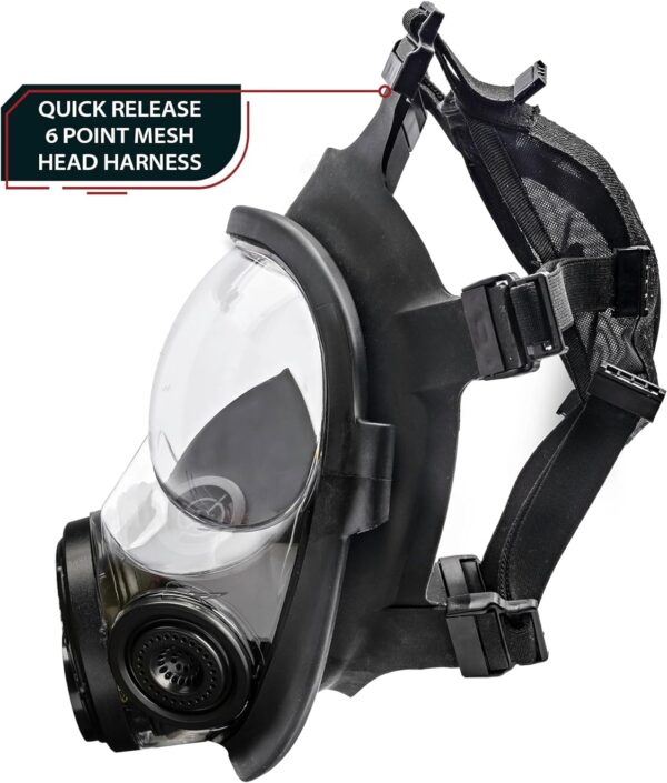 Parcil Distribution NB-100 Smoke Black Tactical Gas Mask-Full Face Respirator - Image 6