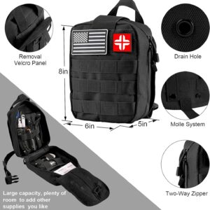 Survival Kit and First Aid Kit, 142Pcs Professional Survival Gear and Equipment with Molle Pouch, for Men Dad Husband Who Likes Camping Outdoor Adventure…