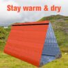 8 Pcs Ultralight Survival Tent 2 Person Emergency Shelter Tube Tent Waterproof Emergency Tent Emergency Survival Shelter Windproof Survival Tarp with Paracord for Outdoor Survival Kits, Orange - Image 5