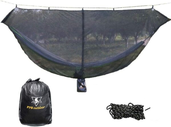 Hammock Bug Net - 12' Hammock Mosquito Net Fits All Camping Hammocks, Compact, Lightweight and Fast Easy Set Up, Security from Bugs and Mosquitoes, Essential Camping and Survival Gear (Black)