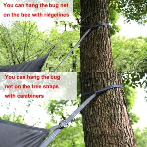 Hammock Bug Net - 12' Hammock Mosquito Net Fits All Camping Hammocks, Compact, Lightweight and Fast Easy Set Up, Security from Bugs and Mosquitoes, Essential Camping and Survival Gear (Black)