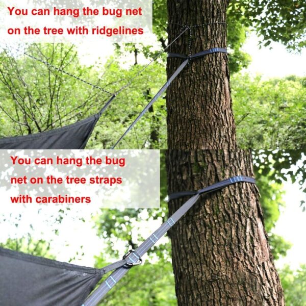 Hammock Bug Net - 12' Hammock Mosquito Net Fits All Camping Hammocks, Compact, Lightweight and Fast Easy Set Up, Security from Bugs and Mosquitoes, Essential Camping and Survival Gear (Black) - Image 6